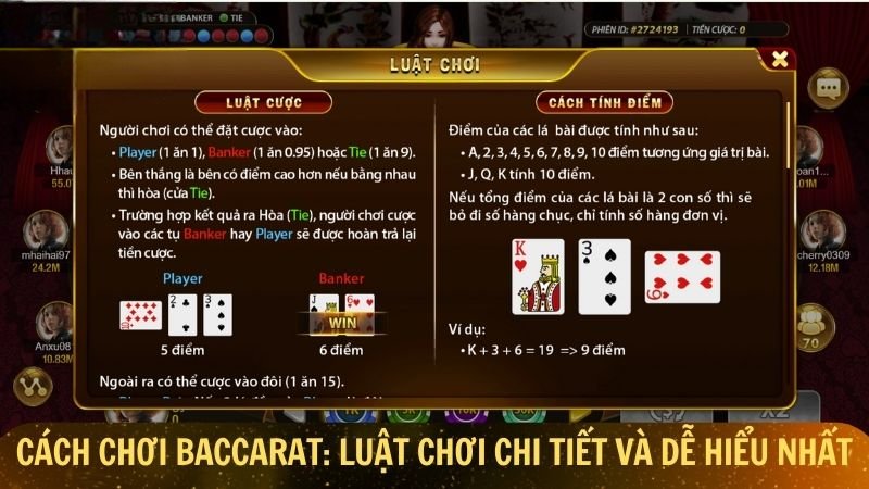 Cách chơi Baccarat: Luật chơi chi tiết và dễ hiểu nhất
