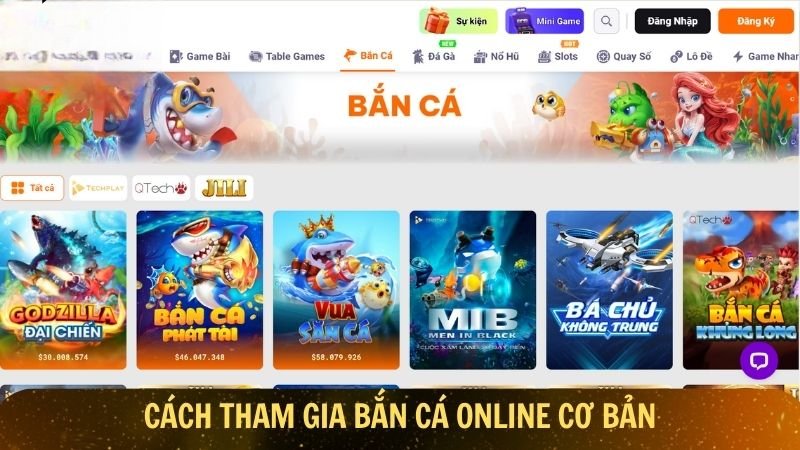 Cách tham gia bắn cá online cơ bản