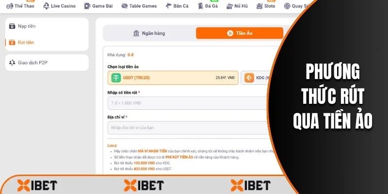 Hướng dẫn rút tiền qua tiền ảo Xibet